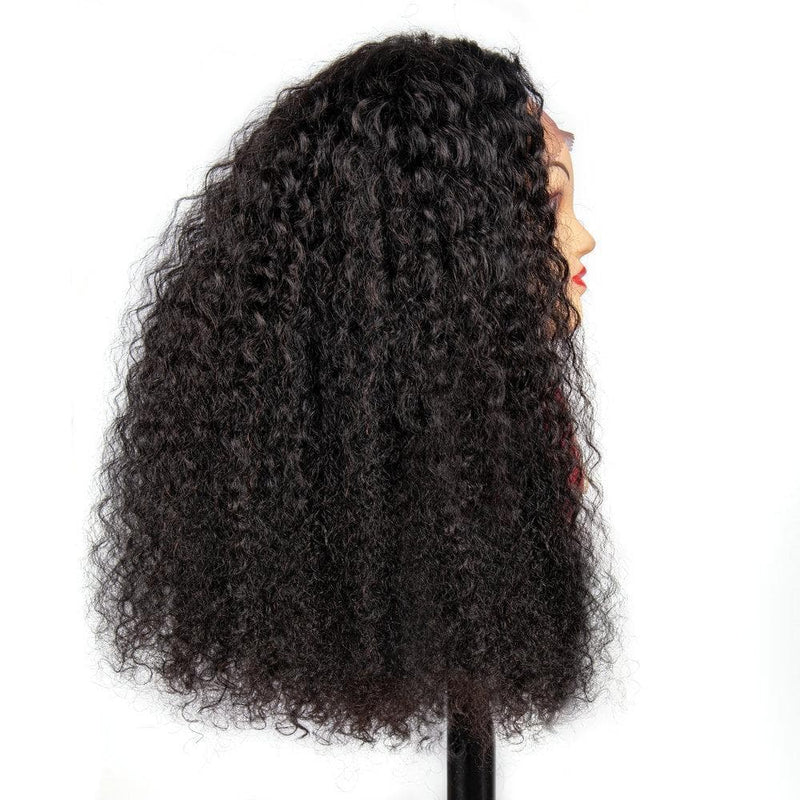 Angie Queen 13x4 T Part Lace Front Wigs Indian Jerry Curly Human Hair Wigs 180% Density Pre-plucked
