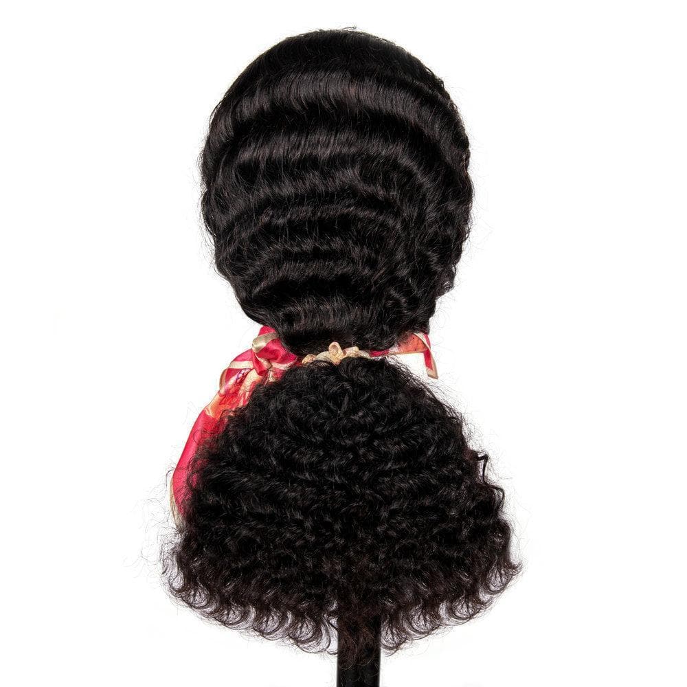 Angie Queen 13x4 T Part Lace Front Wigs Malaysian Loose Deep Wave Human Hair Wigs 180% Density Pre-plucked