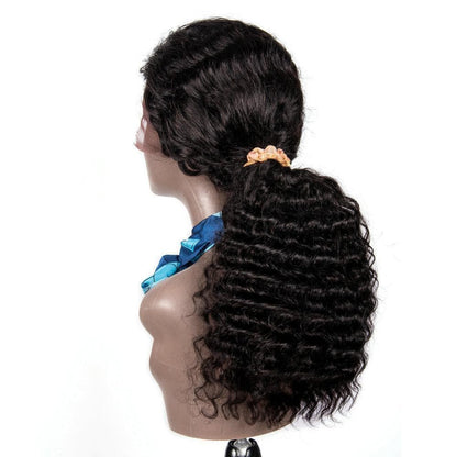 Angie Queen 13x4 T Part Lace Front Wigs Malaysian Loose Deep Wave Human Hair Wigs 180% Density Pre-plucked