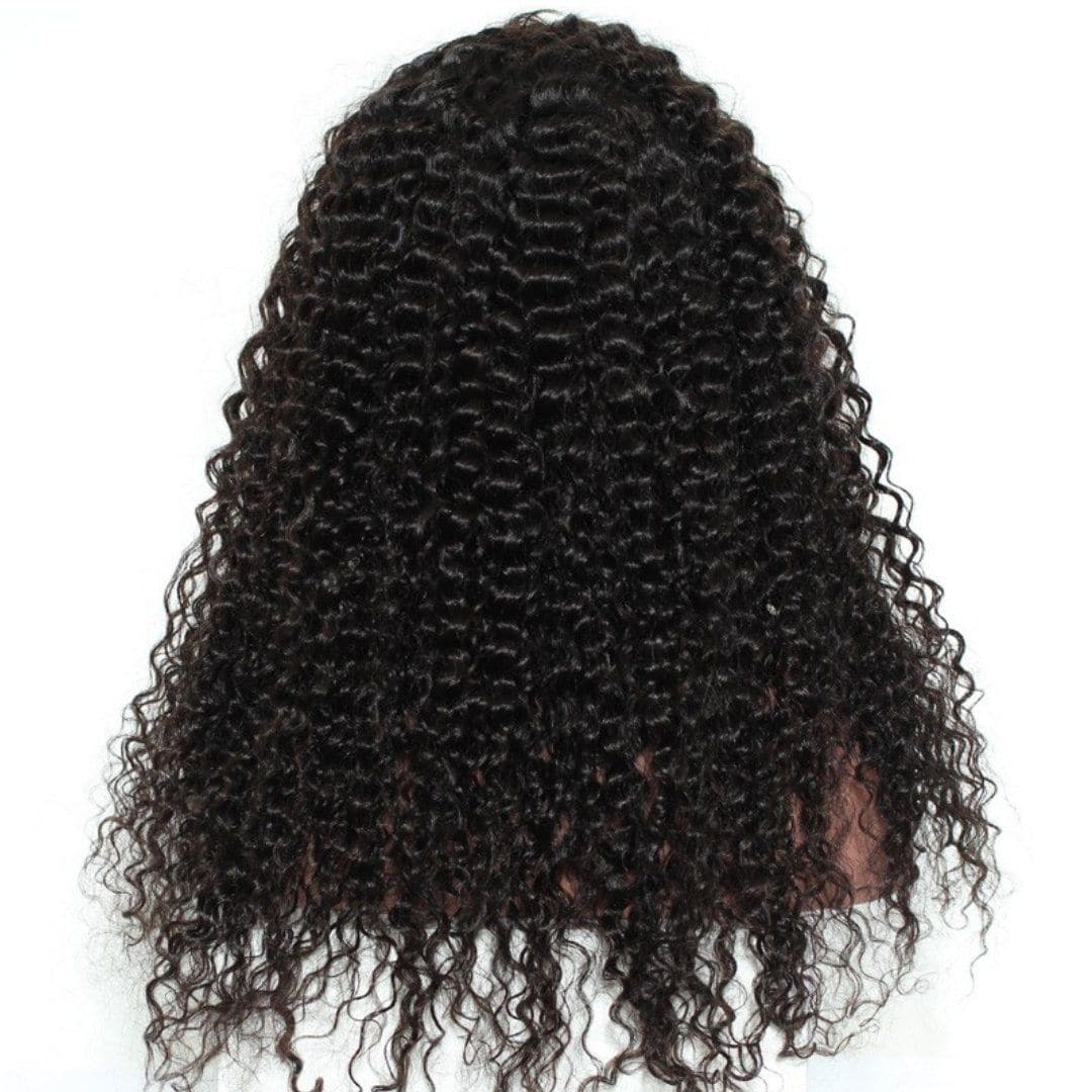 Angie Queen 4*4 Lace Closure Wigs Indian Curly Human Hair Wigs 180% Density Pre-plucked