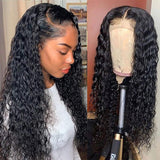 Angie Queen 13x4 Lace Front Wigs Peruvian Water Wave Human Hair Wigs 180% Density Pre-plucked