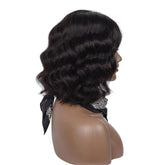 angiequeen Short Bob Left Side Lace Part Wigs Body Wave Pre Plucked With Baby Hair 14inches