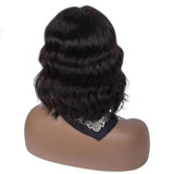 angiequeen Short Bob Left Side Lace Part Wigs Body Wave Pre Plucked With Baby Hair 14inches