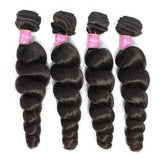 Angie Queen 4 Bundles Brazilian Loose Wave Virgin Human Hair Weave Bundles