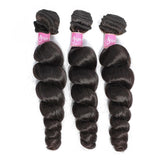 Angie Queen 3 Bundles Malaysian Loose Wave Virgin Human Hair Weave Bundles