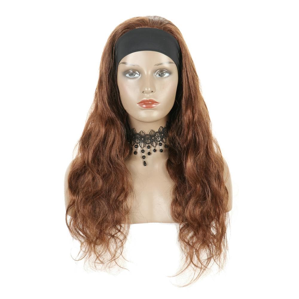AngieQueen Body Wave Headband Wig Human Hair Highlight #4  Remy Full Machine Made Wig