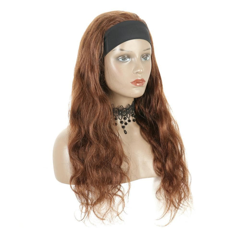 AngieQueen Body Wave Headband Wig Human Hair Highlight #4  Remy Full Machine Made Wig