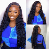 Angiequeen HD Lace 4X4 Loose Deep Wave Virgin Hair Long Transparent Pre-plucked Wig