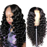 Angie Queen 4*4 Lace Closure Wigs Brazilian Loose Deep Wave Human Hair Wigs 180% Density Pre-plucked