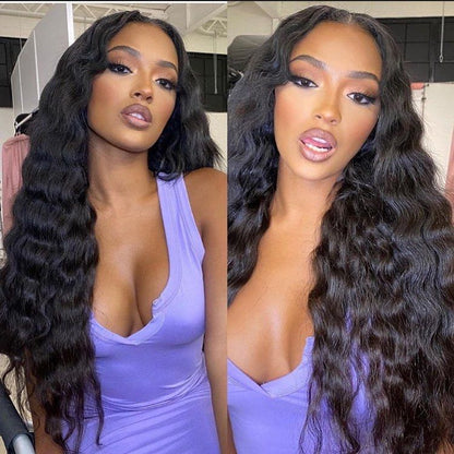 Angiequeen HD Lace 4X4 Loose Deep Wave Virgin Hair Long Transparent Pre-plucked Wig