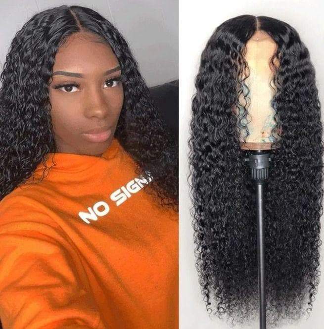 Angie Queen 13x4 Lace Front Wigs Brazilian Curly Human Hair Wigs 180% Density Pre-plucked