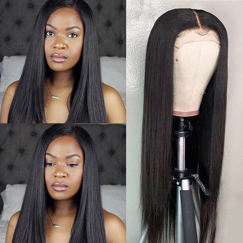 Angie Queen 13x4 Lace Front Wigs Indian Straight Human Hair Wigs 180% Density Pre-plucked
