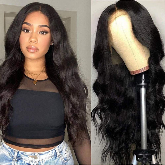 Angie Queen 13x4 T Part Lace Front Wigs Indian Body Wave Human Hair Wigs 180% Density Pre-plucked