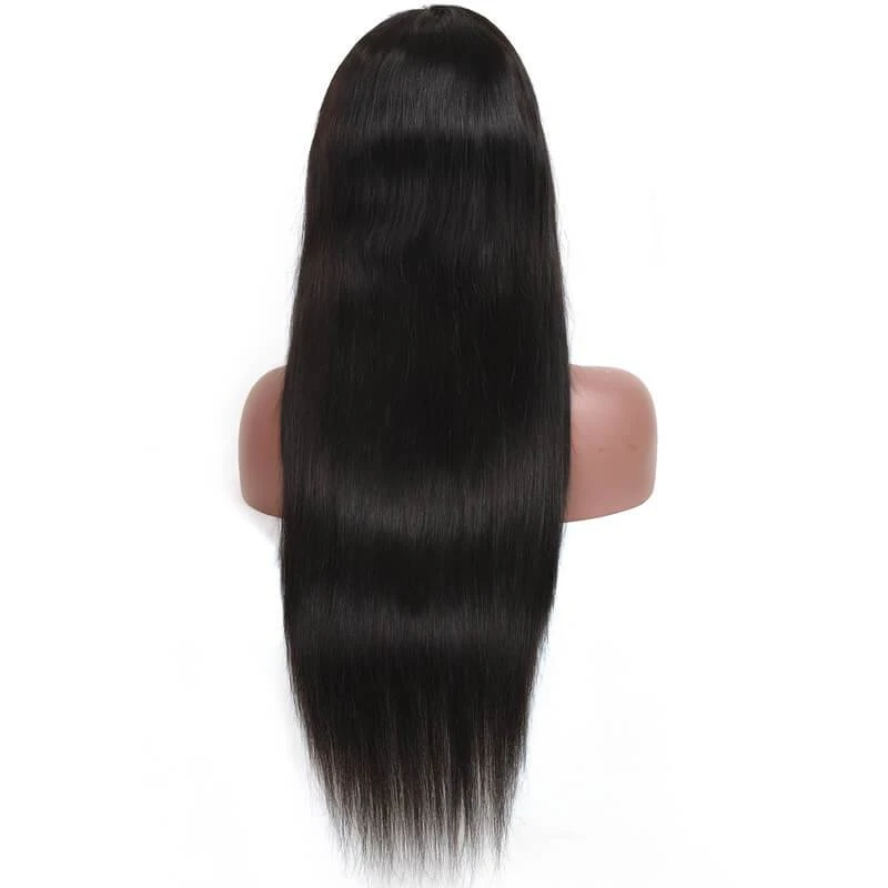 AngieQueen 13x4 T Part Lace Front Wigs Brazilian Silky Straight Human Hair Wigs 180% Density Pre-plucked