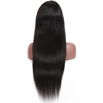 AngieQueen 13x4 T Part Lace Front Wigs Indian Silky Straight Human Hair Wigs 180% Density Pre-plucked