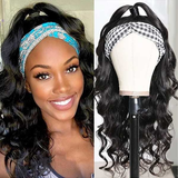 AngieQueen Body Wave Human Hair Wig Glueless Wig Brazilian Virgin Hair Machine Made Headband Wig 180% Density