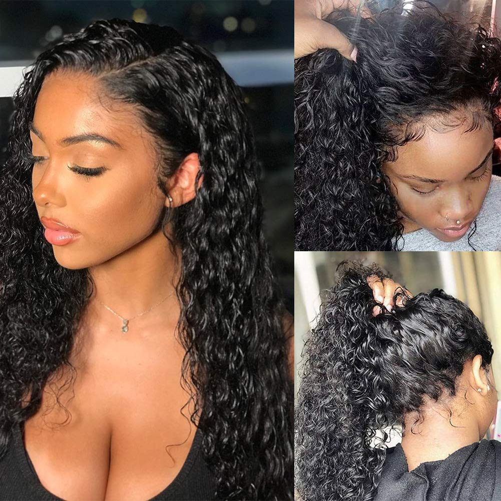 Angie Queen 13x4 Lace Front Wigs Indian Deep Wave Human Hair Wigs 180% Density Pre-plucked