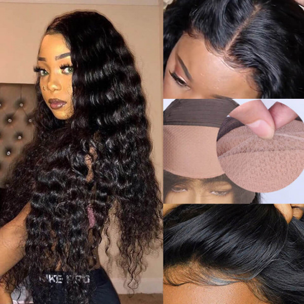 Angie Queen 13x4 Lace Front Wigs Peruvian Loose Deep Wave Human Hair Wigs 180% Density Pre-plucked