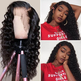 Angie Queen 13x4 Lace Front Wigs Peruvian Loose Deep Wave Human Hair Wigs 180% Density Pre-plucked