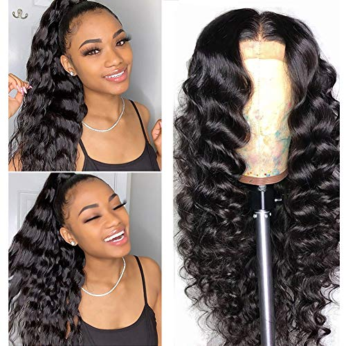 Angie Queen 13x4 Lace Front Wigs Peruvian Loose Deep Wave Human Hair Wigs 180% Density Pre-plucked