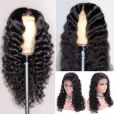 Angie Queen 4*4 Lace Closure Wigs Peruvian Loose Deep Wave Human Hair Wigs 180% Density Pre-plucked