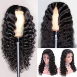 Angie Queen 4*4 Lace Closure Wigs Brazilian Loose Deep Wave Human Hair Wigs 180% Density Pre-plucked