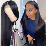 Angie Queen 4*4 Lace Closure Wigs Malaysian Straight Human Hair Wigs 180% Density Pre-plucked