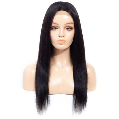 Angie Queen 4*4 Lace Closure Wigs Perruques de cheveux humains droits brésiliens 180% de densité pré-collés