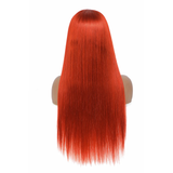 AngieQueen Orange Colored Human Hair Wigs Brazilian Straight Remy Full Machine Made Glueless Headband Wig
