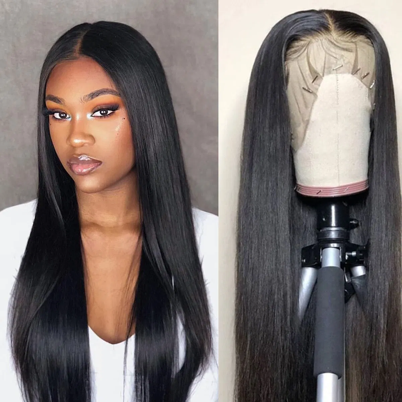 Angie Queen 13x4 Lace Front Wigs Brazilian Straight Human Hair Wigs 180% Density Pre-plucked