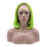 Angie Queen T1b/Neon Green Straight Middle Part Frontal Lace Bob Wig