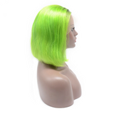 Angie Queen T1b/Neon Green Straight Middle Part Frontal Lace Bob Wig