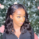 Angiequeen Closure Wig Right Side Lace Part Wigs Body Wave Pre Plucked With Baby Hair 16inches