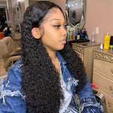 Angie Queen 13x4 T Part Lace Front Wigs Malaysian Water Wave Human Hair Wigs 180% Density Pre-plucked