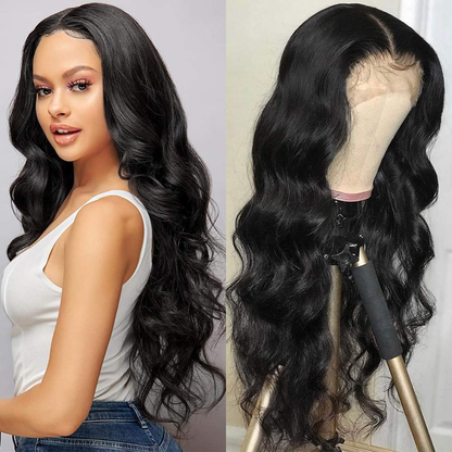 Angie Queen 13x4 Lace Front Wigs Malaysian Body Wave Human Hair Wigs 180% Density Pre-plucked