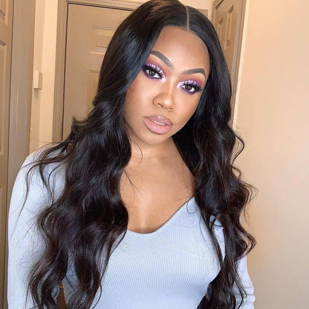 Angie Queen 13x4 Lace Front Wigs Indian Body Wave Human Hair Wigs 180% Density Pre-plucked