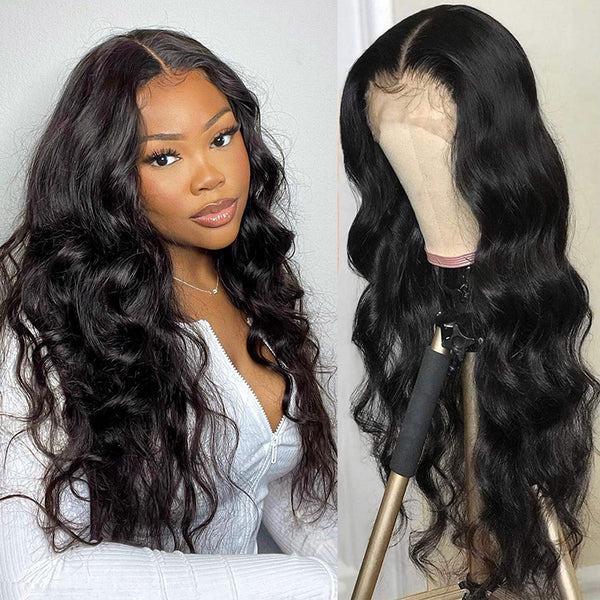 Angie Queen 13x4 T Part Lace Front Wigs Peruvian Body Wave Human Hair Wigs 180% Density Pre-plucked