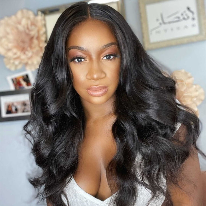Angie Queen 13x4 Lace Front Wigs Brazilian Body Wave Human Hair Wigs 180% Density Pre-plucked