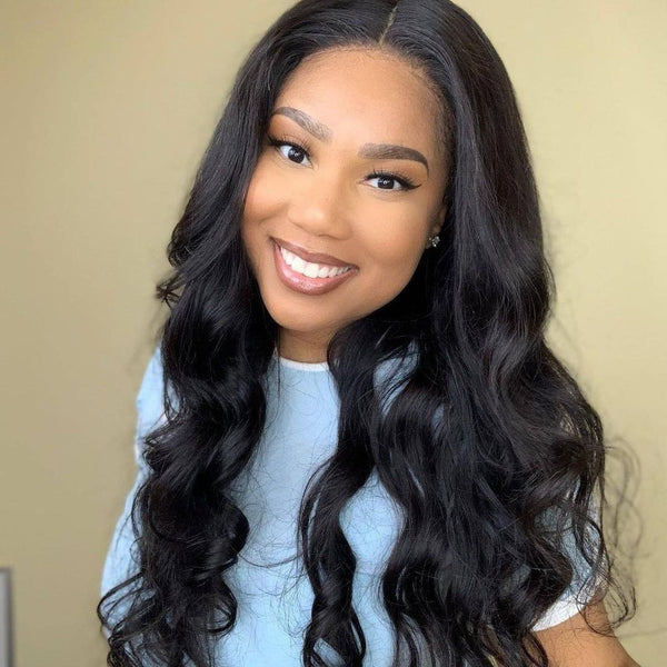Angie Queen 13x4 Lace Front Wigs Malaysian Body Wave Human Hair Wigs 180% Density Pre-plucked