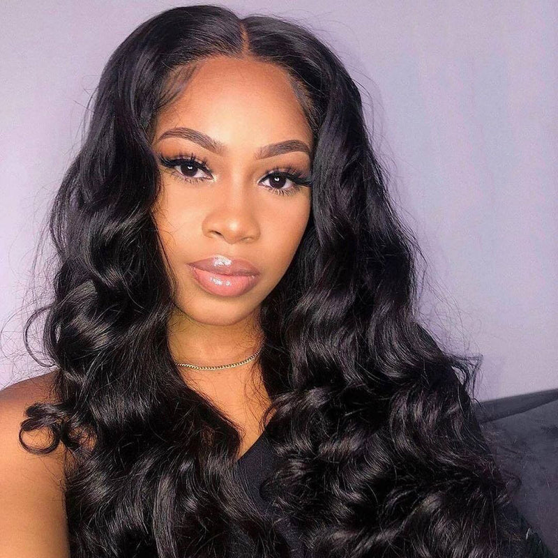Angie Queen 13x4 Lace Front Wigs Peruvian Body Wave Human Hair Wigs 180% Density Pre-plucked