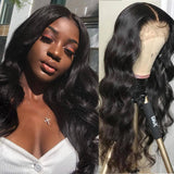 Angie Queen 4*4 Lace Closure Wigs Brazilian Body Wave Human Hair Wigs 180% Density Pre-plucked