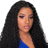 Angie Queen 4*4 Lace Closure Wigs Malaysian Curly Human Hair Wigs 180% Density Pre-plucked