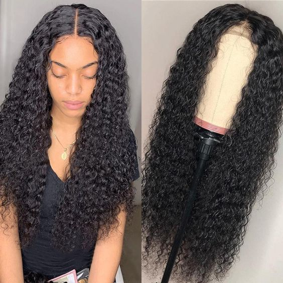Angie Queen 4*4 Lace Closure Wigs Brazilian Curly Human Hair Wigs 180% Density Pre-plucked