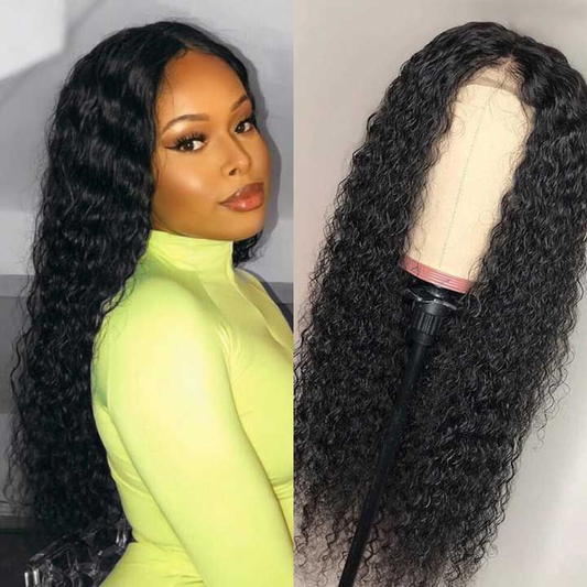 Angie Queen 13x4 T Part Lace Front Wigs Indian Jerry Curly Human Hair Wigs 180% Density Pre-plucked