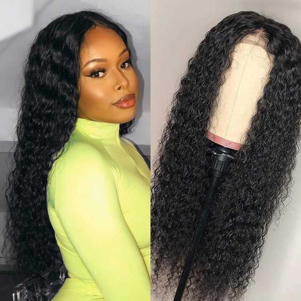 Angie Queen 13x4 T Part Lace Front Wigs Indian Jerry Curly Human Hair Wigs 180% Density Pre-plucked