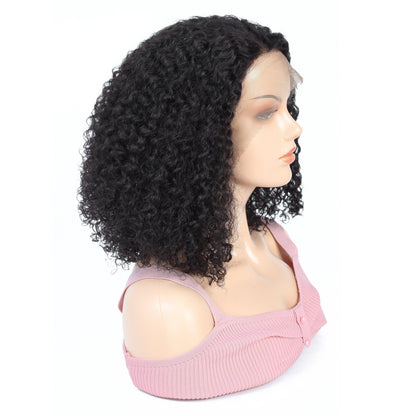 Angie Queen Bob Lace Wigs Malaysian Curly Human Hair Wigs Pre-plucked