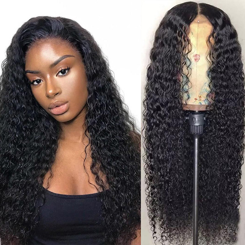 Angie Queen 13x4 Lace Front Wigs Indian Curly Human Hair Wigs 180% Density Pre-plucked