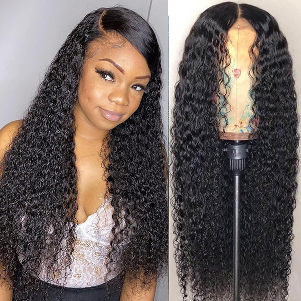 Angie Queen 13x4 Lace Front Wigs Malaysian Curly Human Hair Wigs 180% Density Pre-plucked