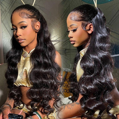 AngieQueen Glueless Breathable Wigs 5x5 Lace  Wig Body Wave Human Hair Air Wigs
