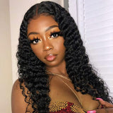 Angie Queen 4 Bundles with Frontal Indian Deep Wave Virgin Human Hair Weave Bundles